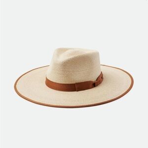 Stylish Cream and Brown Wide Brim Brixton “Jo Rancher” Hat
